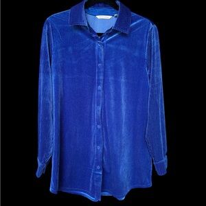 Soft Surroundings Royal Blue Velvet Shirt